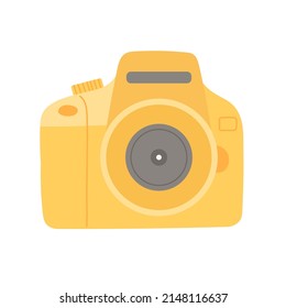 Summer colorful camera, flat design vector illustration