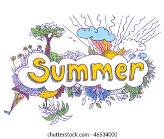 Summer colorful doodles
