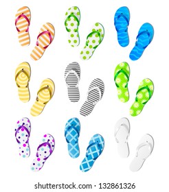 Summer colorful flip flops set