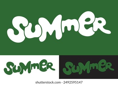 Summer colorful lettering vector typography with hand drawn style for concept and design of sticker, t-shirt, apparel, poster, card, printing, wallpaper