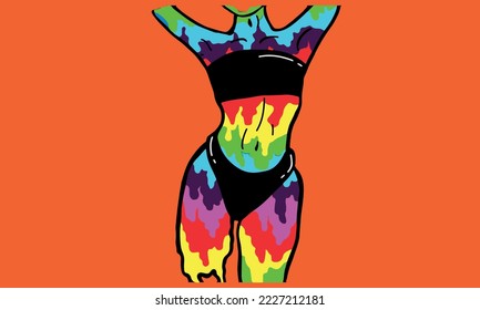 Summer colorful set on white background