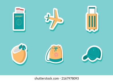 Summer Colorful Stickers Set Design