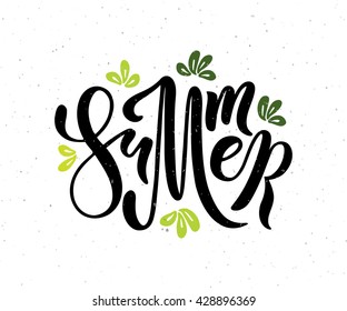 Summer colorful vector banner design. Warm season lettering typography for postcard, card, invitation.Calligraphy. Typography vector illustration EPS 10, logo, badge, icon,