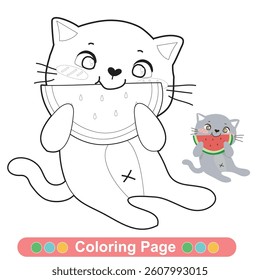 Summer coloring page for children. Color worksheet activity. Education about color. Education for preschool.