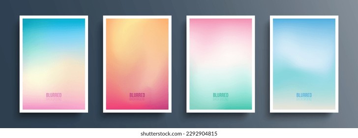 Summer colors blurred backgrounds with soft color gradient for Summertime season creative graphic design. Vector illustration.