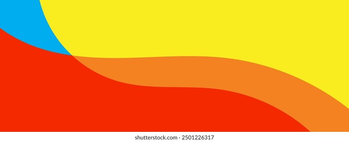 Summer colors wave background vector design. Wallpaper for banner, magazine, social media, creative album, art cover editable layout illustration template.	

