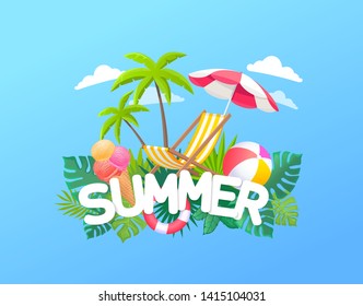 Summer colour vector banner art