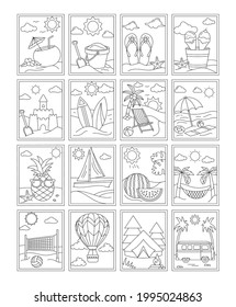 Summer Colouring Page Vector Designs
