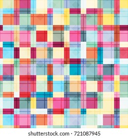 Summer colours, modern wave and mosaic blocks texture. Crazy colors seamless abstract vector pattern. Boho fashion style for prints