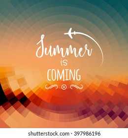Summer is coming background. Summer travel rest concept vector .