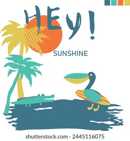 summer is coming, A cool Island illustration for t-shirt.