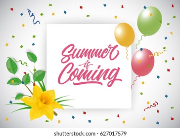 Summer is Coming Lettering With Balloons