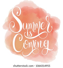 Summer is coming lettering. Elements for invitations, posters, greeting cards. Seasons Greetings