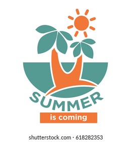 Summer is coming logo icon isolated on white
