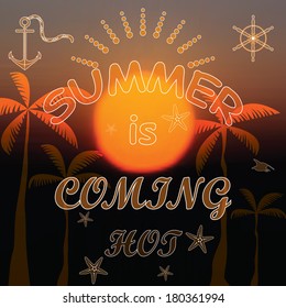 Summer is coming orange sunset design