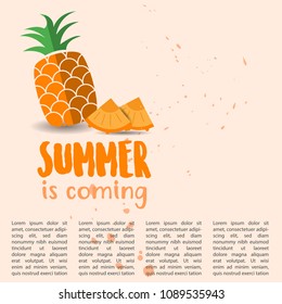 Summer is Coming with Pineapple and text template