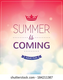 Summer is coming print poster. EPS10, CMYK.