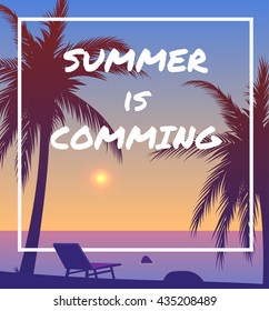 Summer is coming sunset background design.