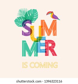 Summer is coming with tropical leaves.