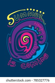 summer is coming,t-shirt print poster vector illustration