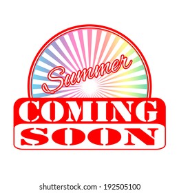 summer comming soon grunge stamp with on vector illustration