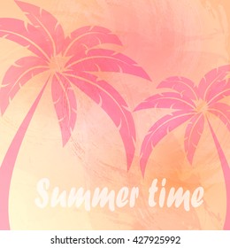 Summer composition with palm trees. Vector illustration