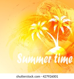 Summer composition with palm trees. Vector illustration