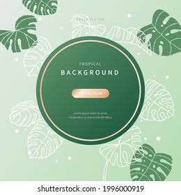 banner de concepto de verano compuesto de hojas exóticas. fondo de estilo botánico jungla con ilustración de color tropical. diseño de temporada caliente para página web, libro, editorial, promoción. vector de eps versión10