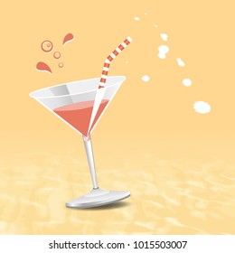 Summer concept - beach background with cocktail - vacation theme