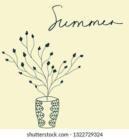 Summer concept card in vector. Good for any invitations. Isolated scandinavian cartoon illustration.