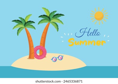 Summer Concept. Colored flat vector illustration isolated.