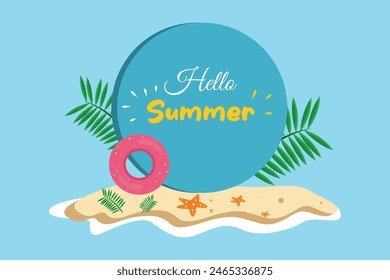 Summer Concept. Colored flat vector illustration isolated.