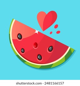 Summer concept, cute character surfing juice wave of tasty watermelon, 3d illustration