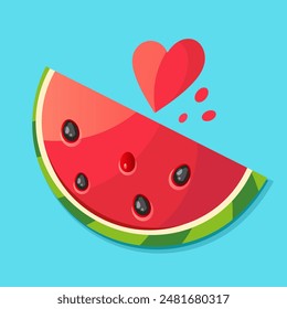 Summer concept, cute character surfing juice wave of tasty watermelon, 3d illustration