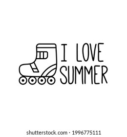 Summer concept emblem with roller skate