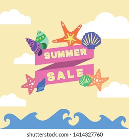 Summer concept event pop illustrations