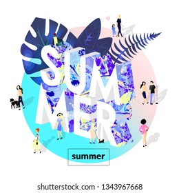 Summer concept isometric illustration