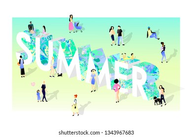 Summer concept isometric illustration