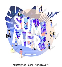 Summer concept isometric illustration