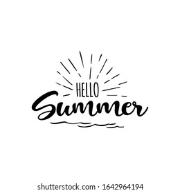 Summer concept, summer lettering, vector illustration