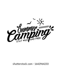 Summer concept, summer lettering, vector illustration
