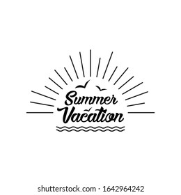 Summer concept, summer lettering, vector illustration