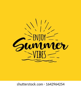 Summer concept, summer lettering, vector illustration