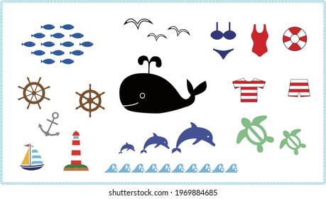 summer concept design　 Marine Symbols