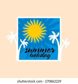 summer concept with palm tree summer vector illustration