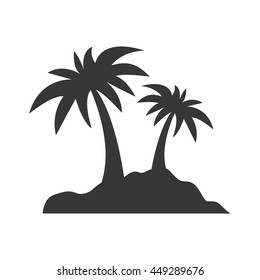 Summer concept represented by palm tree icon. isolated and flat illustration 