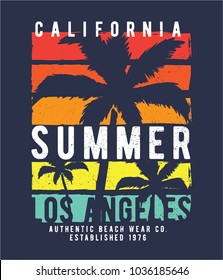 summer concept tee print design as vector