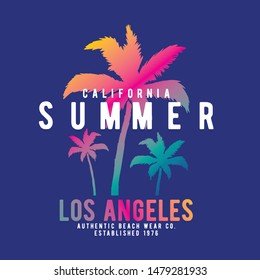 summer concept tee print design as vector