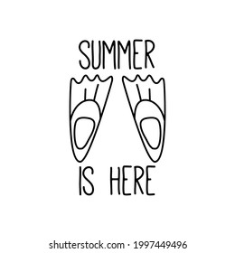 Summer concept vector design with flippers