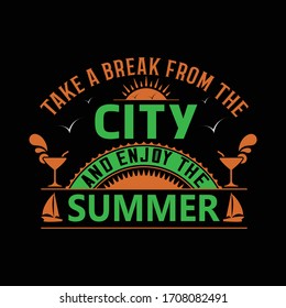 Summer Concept Vector Graphic design for t-shirt print. Summer typography Vector T-shirt Design template. 